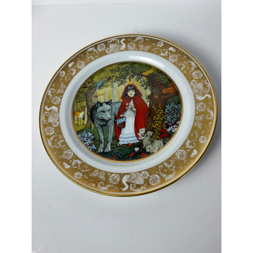 Franklin Porcelain 1978 Grimms Fairy Tales Little Red Riding Hood Plate Vintage